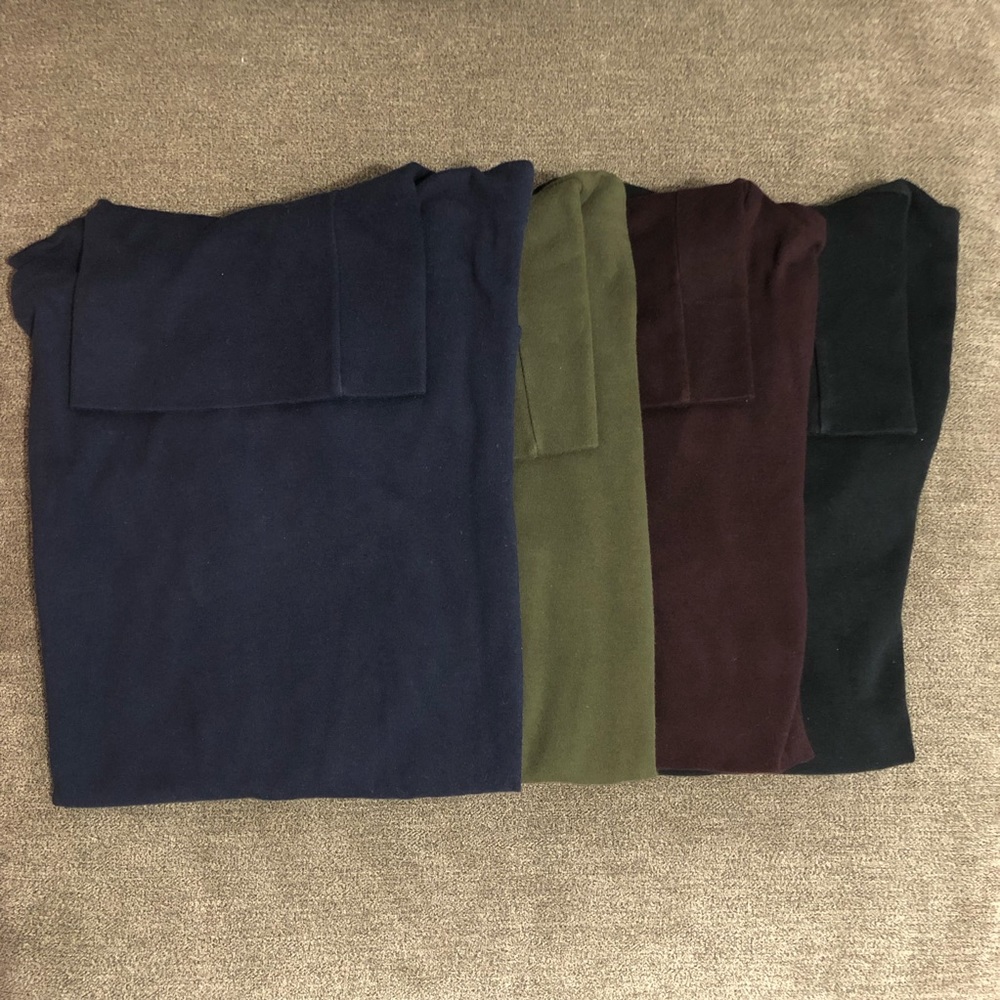 XS: Mens soft touch turtle neck (4 pairs: black/navy/olive/dark wine)